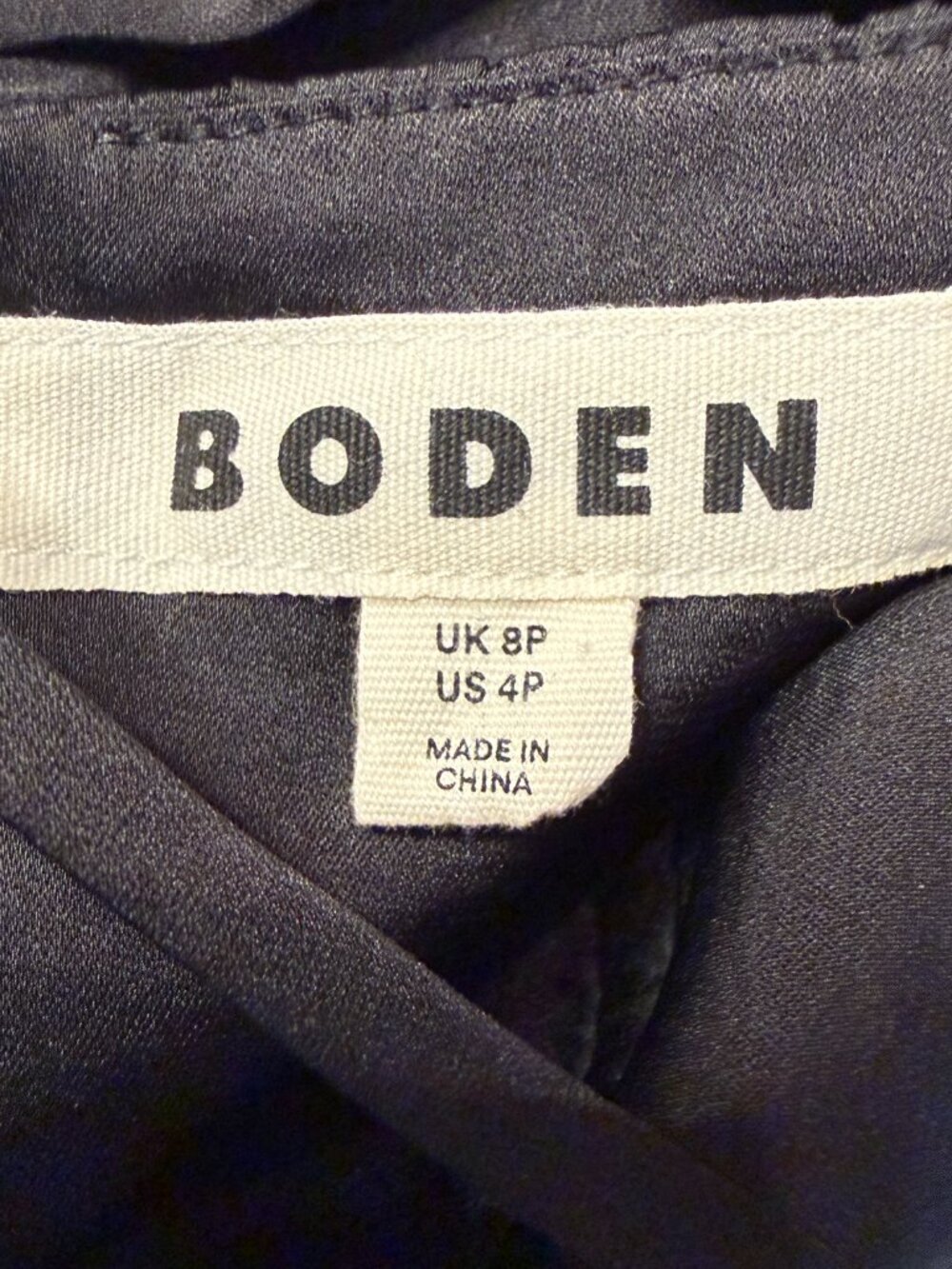 Boden Ruched Bust Satin Maxi Dress Women's 4P Petite Black Formal Cocktail Party - Picture 16 of 16